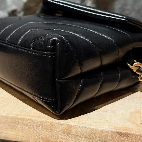 Saint Laurent Black Quilted Loulou Toy Crossbody Bag - Picture 8 of 16